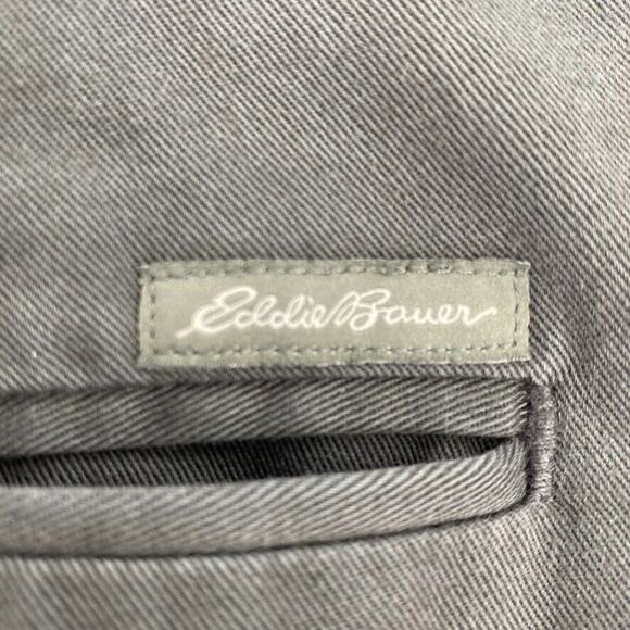 Eddie Bauer Pants Mens 34 Grey Straight Leg Flat Front Outdoor Casual Cotton - Picture 4 of 13